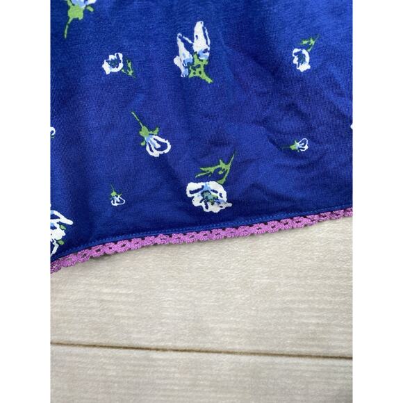 Matilda Jane Dress Girls Size 12 Blue Floral Ruffle Cap Sleeve Crochet Trim Hem - Picture 5 of 8